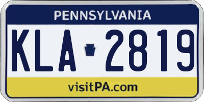 PA license plate KLA2819