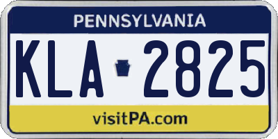 PA license plate KLA2825