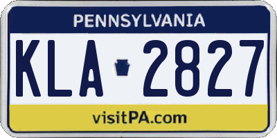 PA license plate KLA2827