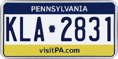 PA license plate KLA2831