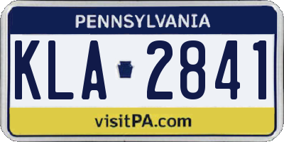 PA license plate KLA2841