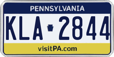 PA license plate KLA2844