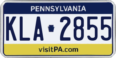 PA license plate KLA2855