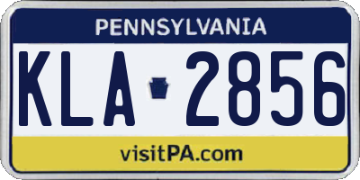 PA license plate KLA2856