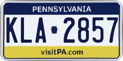 PA license plate KLA2857