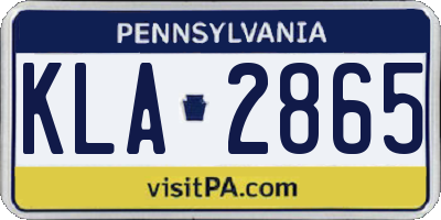 PA license plate KLA2865