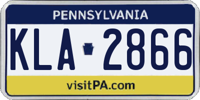 PA license plate KLA2866