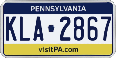 PA license plate KLA2867
