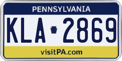 PA license plate KLA2869