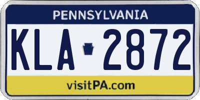 PA license plate KLA2872