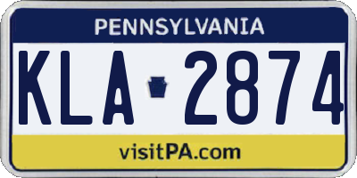 PA license plate KLA2874