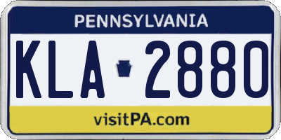 PA license plate KLA2880