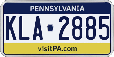 PA license plate KLA2885