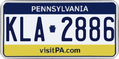 PA license plate KLA2886