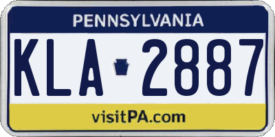 PA license plate KLA2887