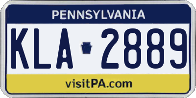PA license plate KLA2889