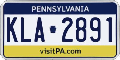 PA license plate KLA2891