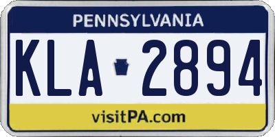 PA license plate KLA2894