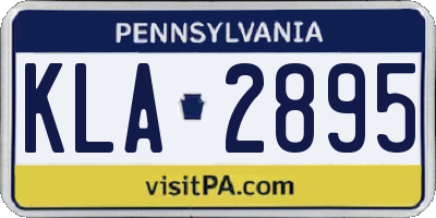 PA license plate KLA2895