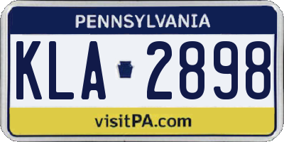 PA license plate KLA2898