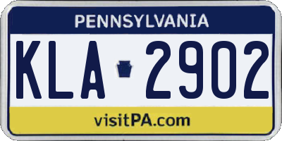 PA license plate KLA2902