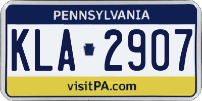PA license plate KLA2907