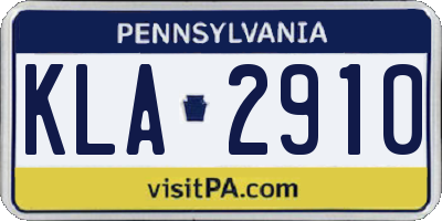 PA license plate KLA2910