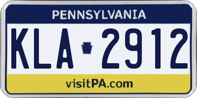 PA license plate KLA2912