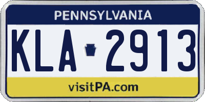 PA license plate KLA2913