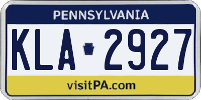 PA license plate KLA2927