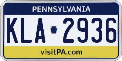 PA license plate KLA2936
