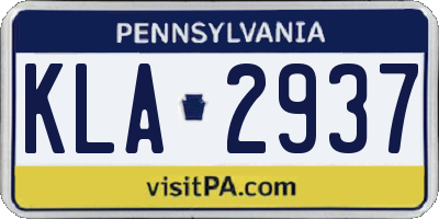 PA license plate KLA2937