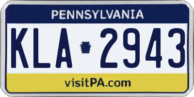 PA license plate KLA2943