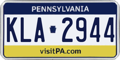 PA license plate KLA2944