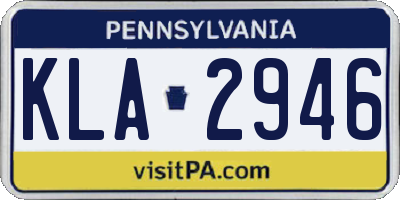 PA license plate KLA2946