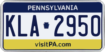 PA license plate KLA2950
