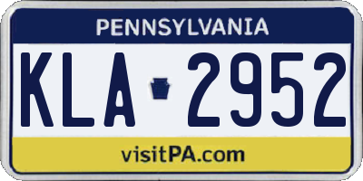 PA license plate KLA2952