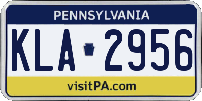 PA license plate KLA2956
