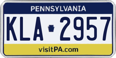 PA license plate KLA2957