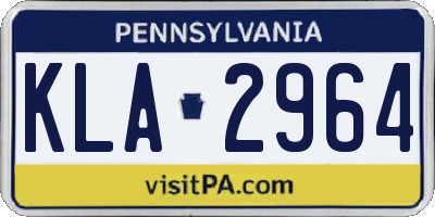 PA license plate KLA2964