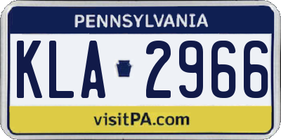PA license plate KLA2966