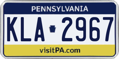 PA license plate KLA2967