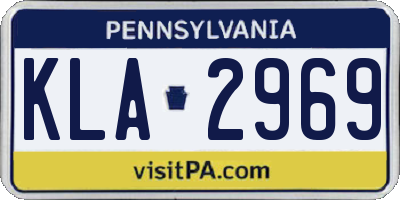 PA license plate KLA2969
