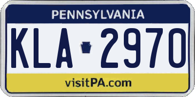 PA license plate KLA2970