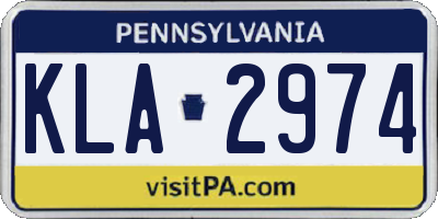 PA license plate KLA2974