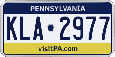 PA license plate KLA2977