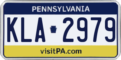 PA license plate KLA2979