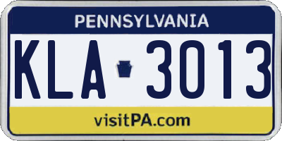 PA license plate KLA3013