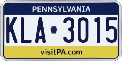 PA license plate KLA3015