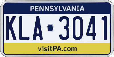 PA license plate KLA3041